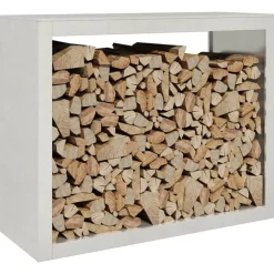 vidaXL Haardhoutrek 100x40x80 cm roestvrij staal