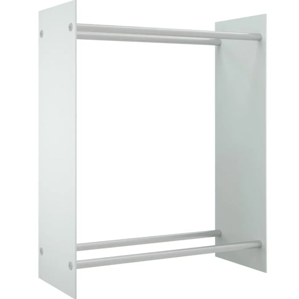 vidaXL Haardhoutrek 80x35x100 cm gehard glas wit