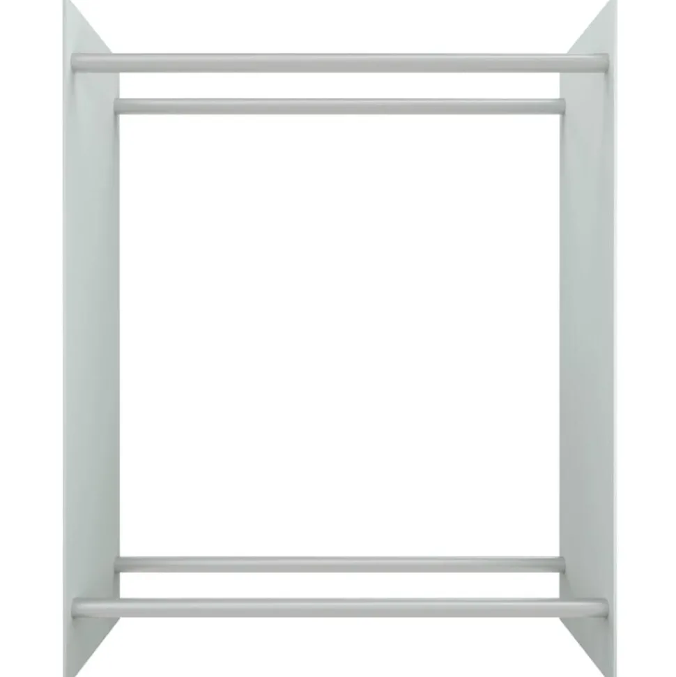 vidaXL Haardhoutrek 80x35x100 cm gehard glas wit