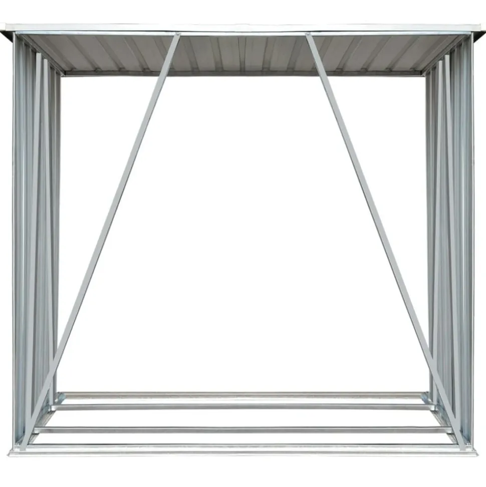 vidaXL Haardhoutschuur 163x83x154 cm gegalvaniseerd staal antraciet