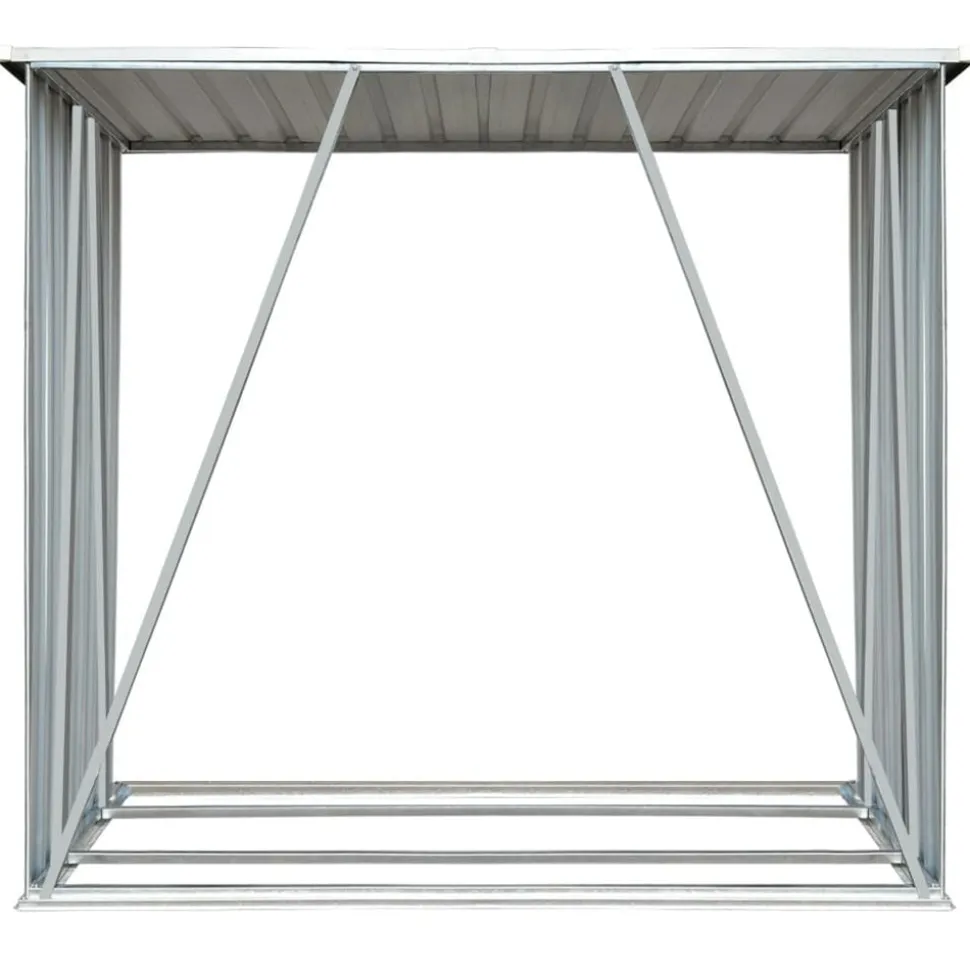 vidaXL Haardhoutschuur 163x83x154 cm gegalvaniseerd staal bruin