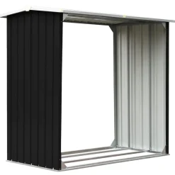 vidaXL Haardhoutschuur 172x91x154 cm gegalvaniseerd staal antraciet