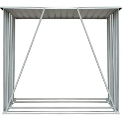 vidaXL Haardhoutschuur 163x83x154 cm gegalvaniseerd staal groen