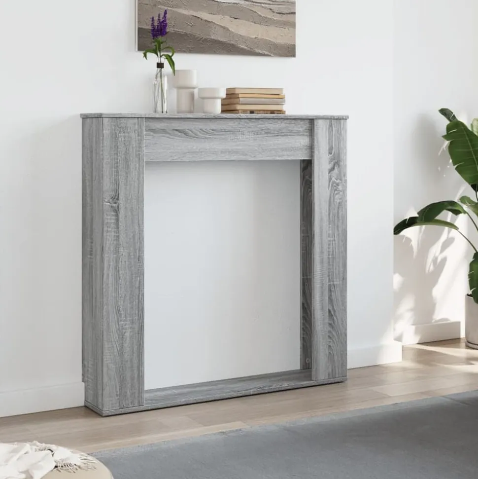 vidaXL Haardombouw 100x20x100 cm bewerkt hout grijs sonoma eikenkleur