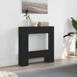 vidaXL Haardombouw 81x18x82 cm spaanplaat zwart eikenkleurig