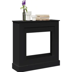vidaXL Haardombouw 90x30x90 cm bewerkt hout zwart
