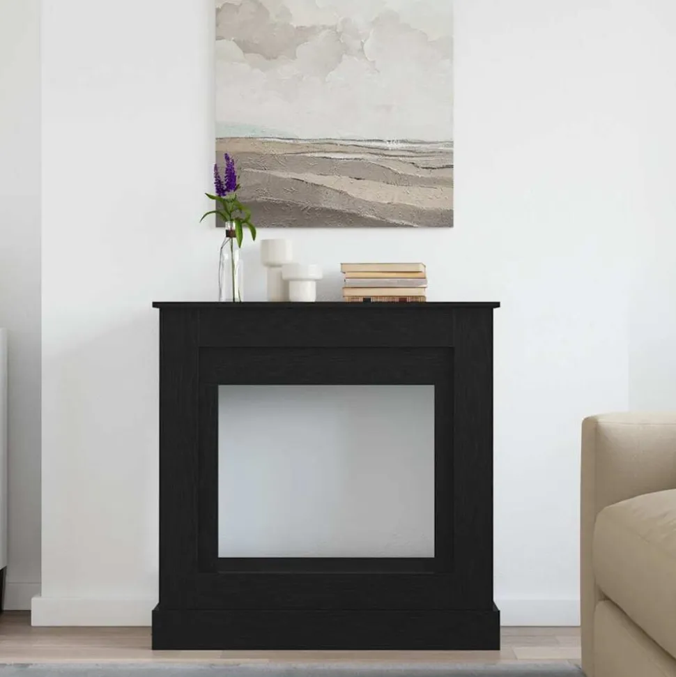 vidaXL Haardombouw 90x30x90 cm spaanplaat zwart eikenkleurig