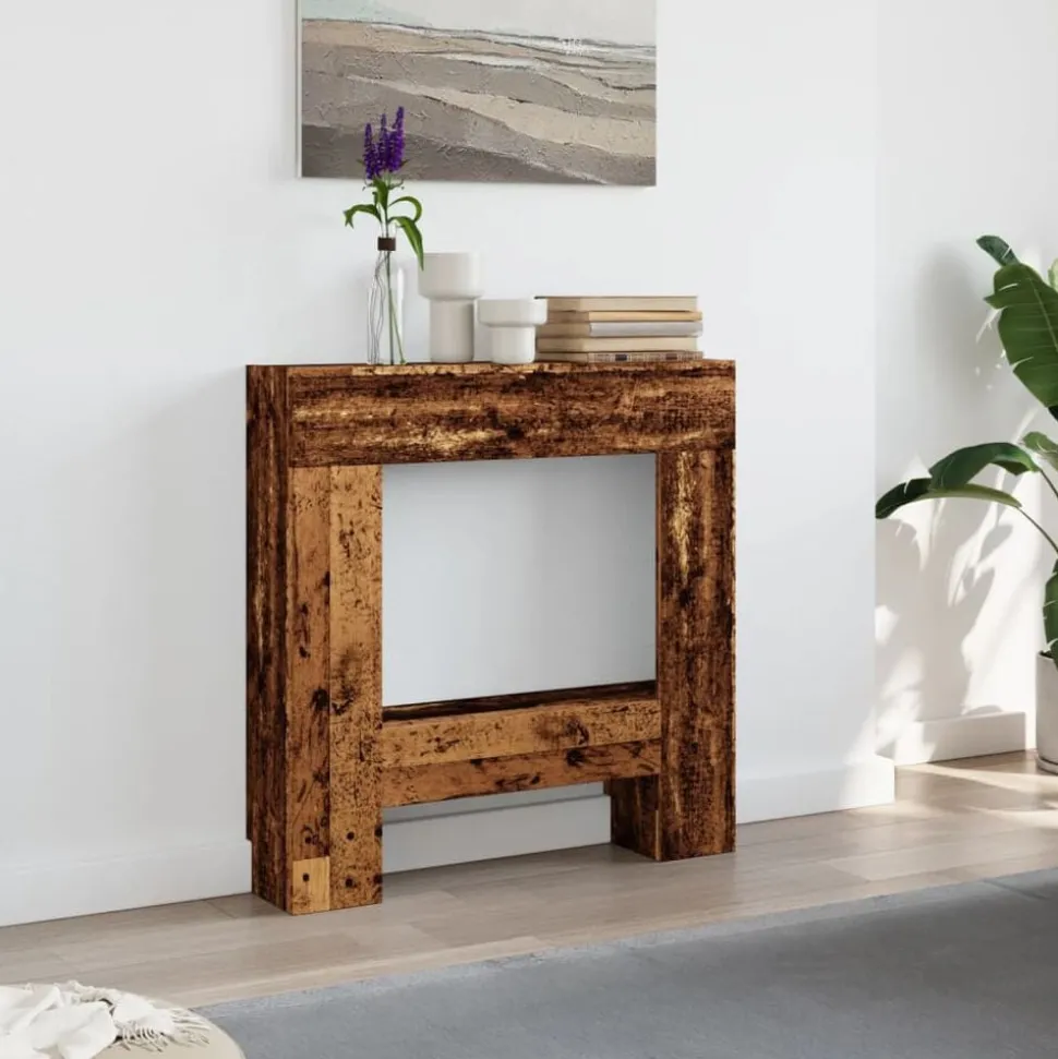 vidaXL Haardombouw 81x18x82 cm bewerkt hout oud houtkleurig