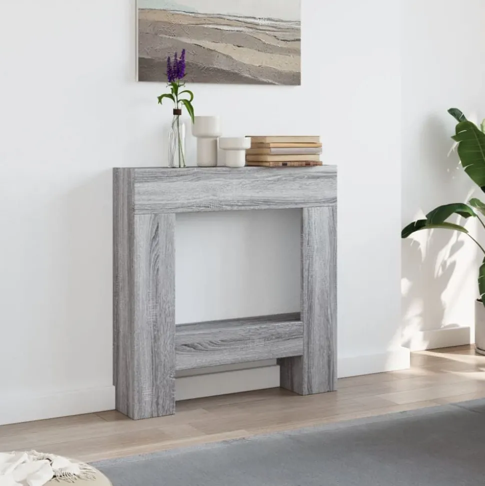 vidaXL Haardombouw 81x18x82 cm bewerkt hout grijs sonoma eikenkleur