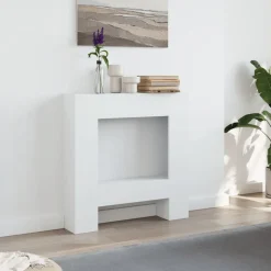 vidaXL Haardombouw 81x18x82 cm bewerkt hout wit