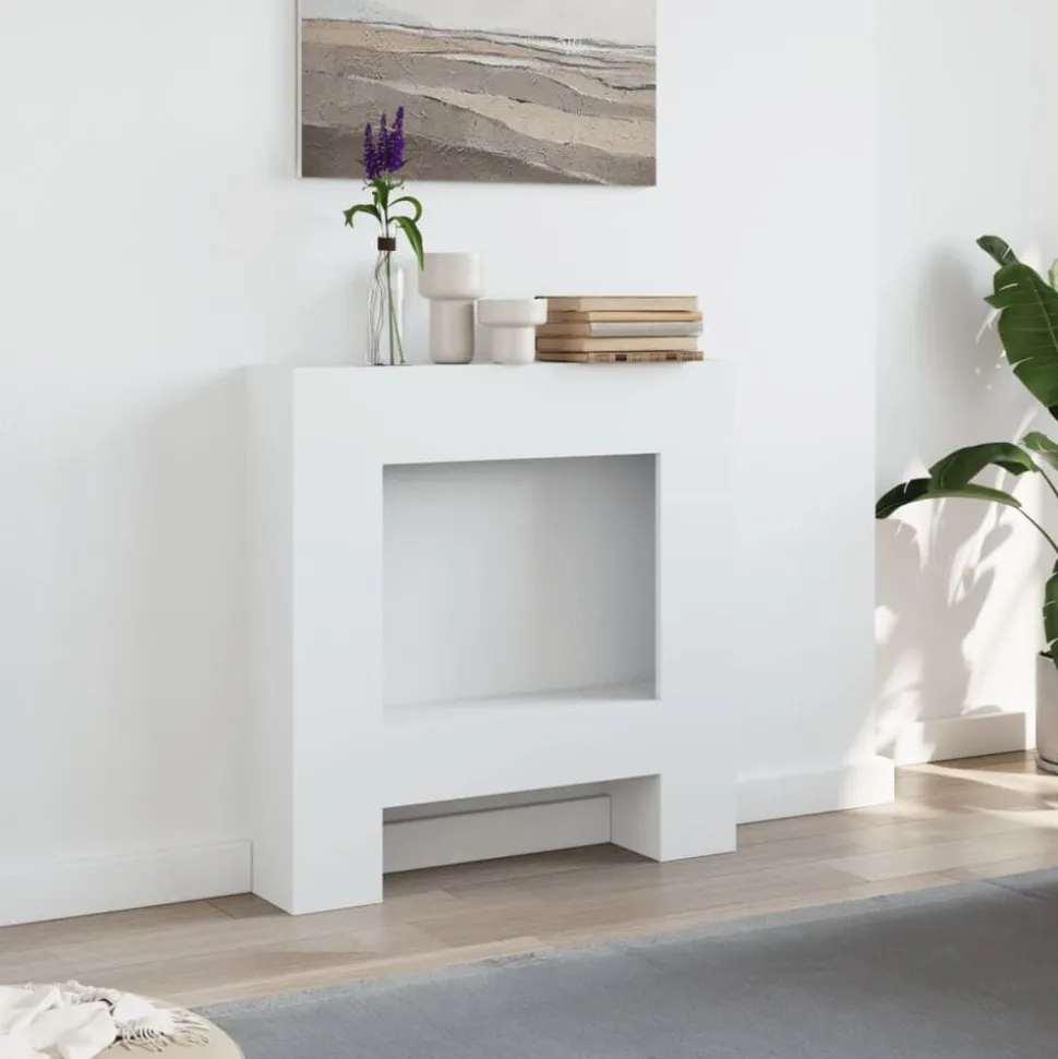 vidaXL Haardombouw 81x18x82 cm bewerkt hout wit