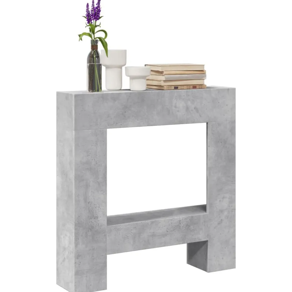 vidaXL Haardombouw 81x18x82 cm bewerkt hout betongrijs