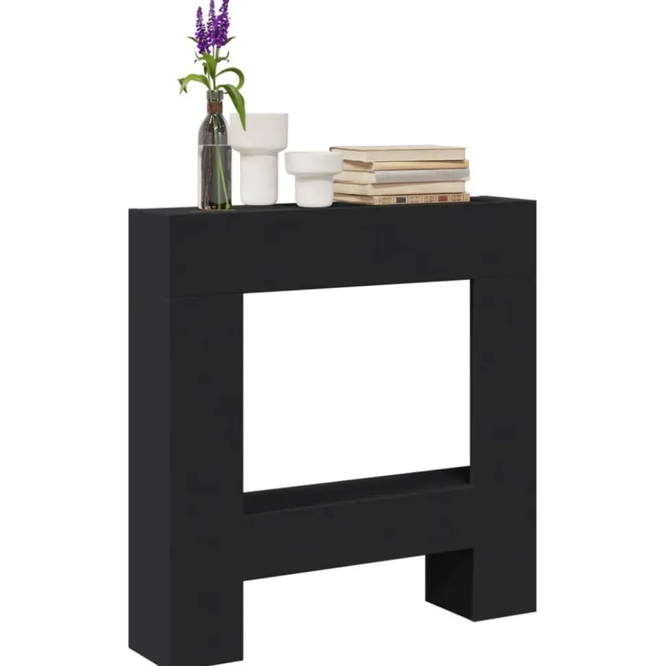 vidaXL Haardombouw 81x18x82 cm bewerkt hout zwart