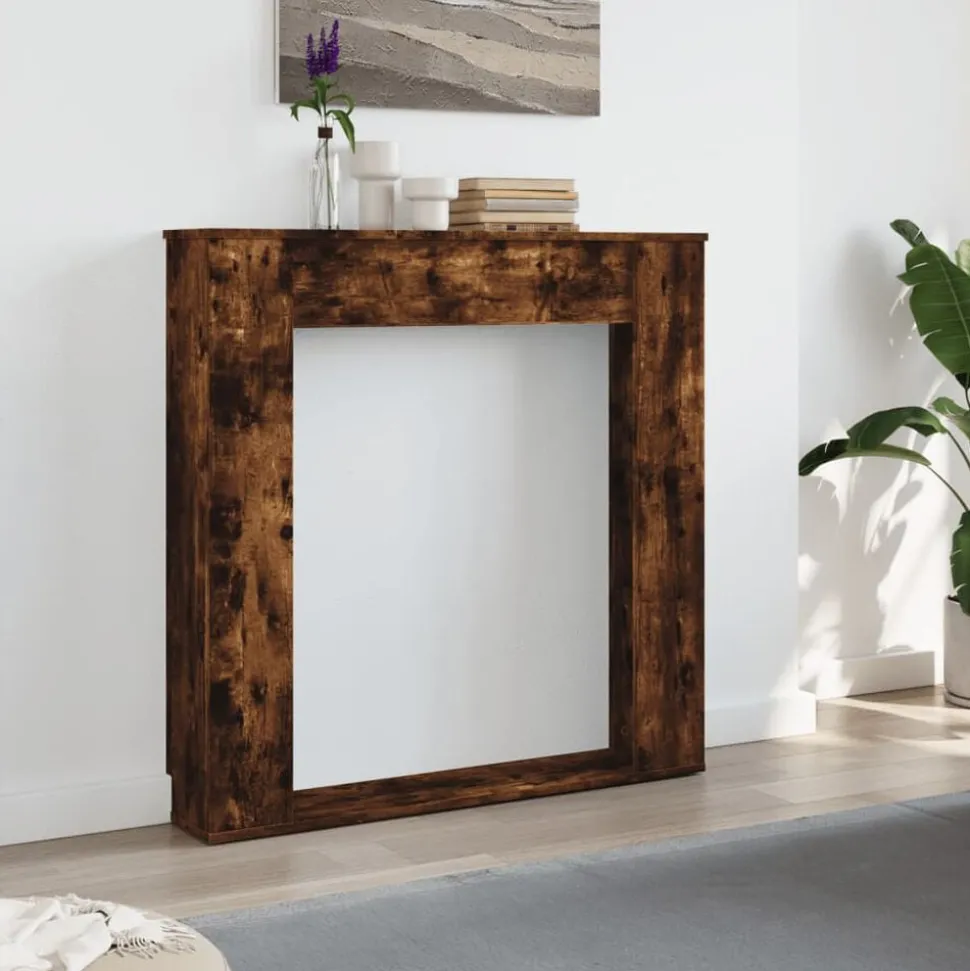 vidaXL Haardombouw 100x20x100 cm bewerkt hout gerookt eikenkleurig