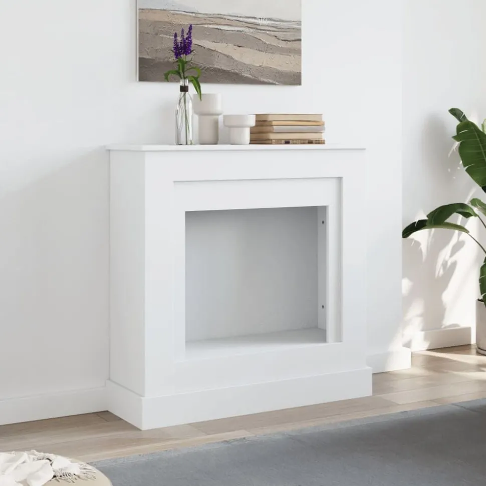 vidaXL Haardombouw 90x30x90 cm bewerkt hout wit