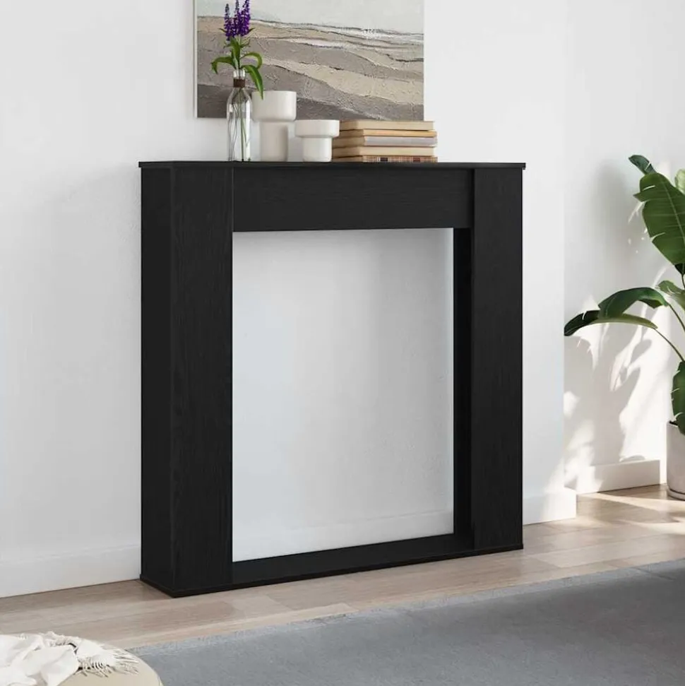 vidaXL Haardombouw Zwarte Eiken 100x20x100 cm Technisch Hout