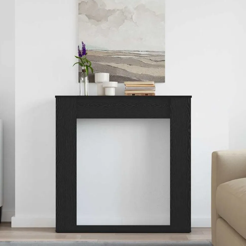 vidaXL Haardombouw Zwarte Eiken 100x20x100 cm Technisch Hout