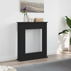 vidaXL Haardombouw Zwarte Eiken 75x20x87,5 cm Engineered Wood