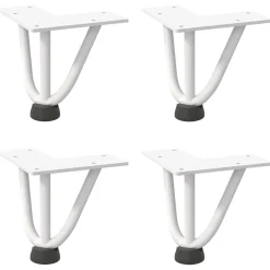vidaXL Haarnadelpoten voor Salontafel 4 st 10 cm massief staal wit