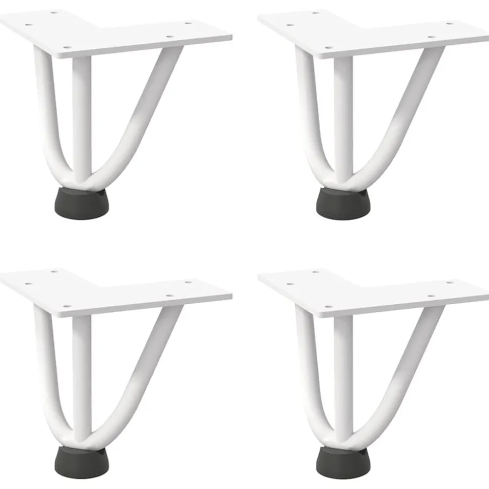 vidaXL Haarnadelpoten voor Salontafel 4 st 10 cm massief staal wit