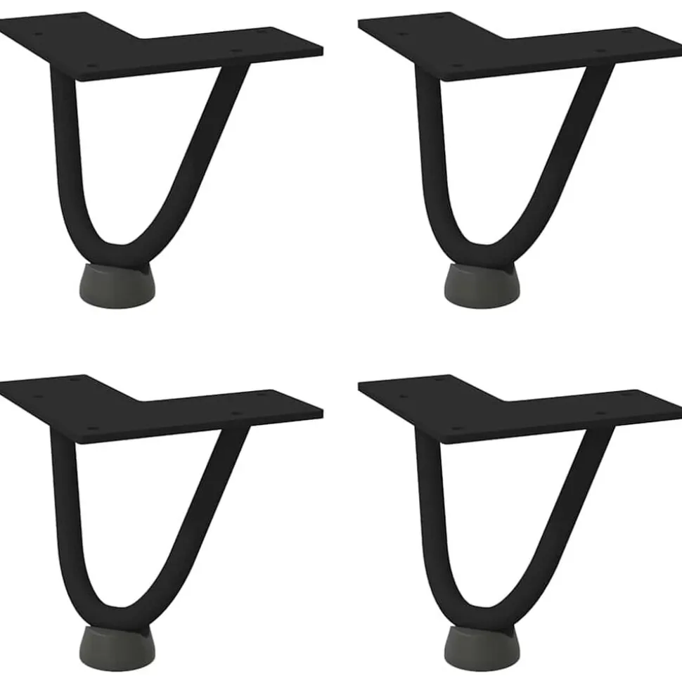 vidaXL Haarnadelpoten voor Salontafel 4 st 10 cm massief staal zwart