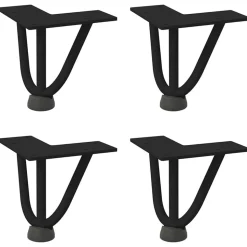 vidaXL Haarnadelpoten voor Salontafel 4 st 10 cm massief staal zwart
