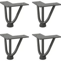 vidaXL Haarnadelpoten voor Salontafel 4 st 10 cm massief staal antracietkleurig