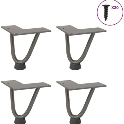 vidaXL Haarnadelpoten voor Salontafel 4 st 10 cm massief staal naturel