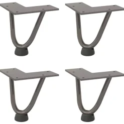 vidaXL Haarnadelpoten voor Salontafel 4 st 10 cm massief staal naturel