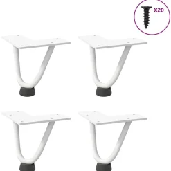 vidaXL Haarnadelpoten voor Salontafel 4 st 10 cm massief staal wit
