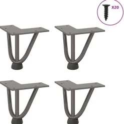 vidaXL Haarnadelpoten voor Salontafel 4 st 10 cm massief staal naturel