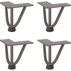 vidaXL Haarnadelpoten voor Salontafel 4 st 10 cm massief staal naturel