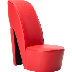 vidaXL Hakstoel kunstleer rood