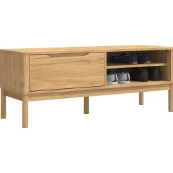 vidaXL Hal bank FLORO Wasbruin 115 x 40 x 45 cm Massief Vurenhout
