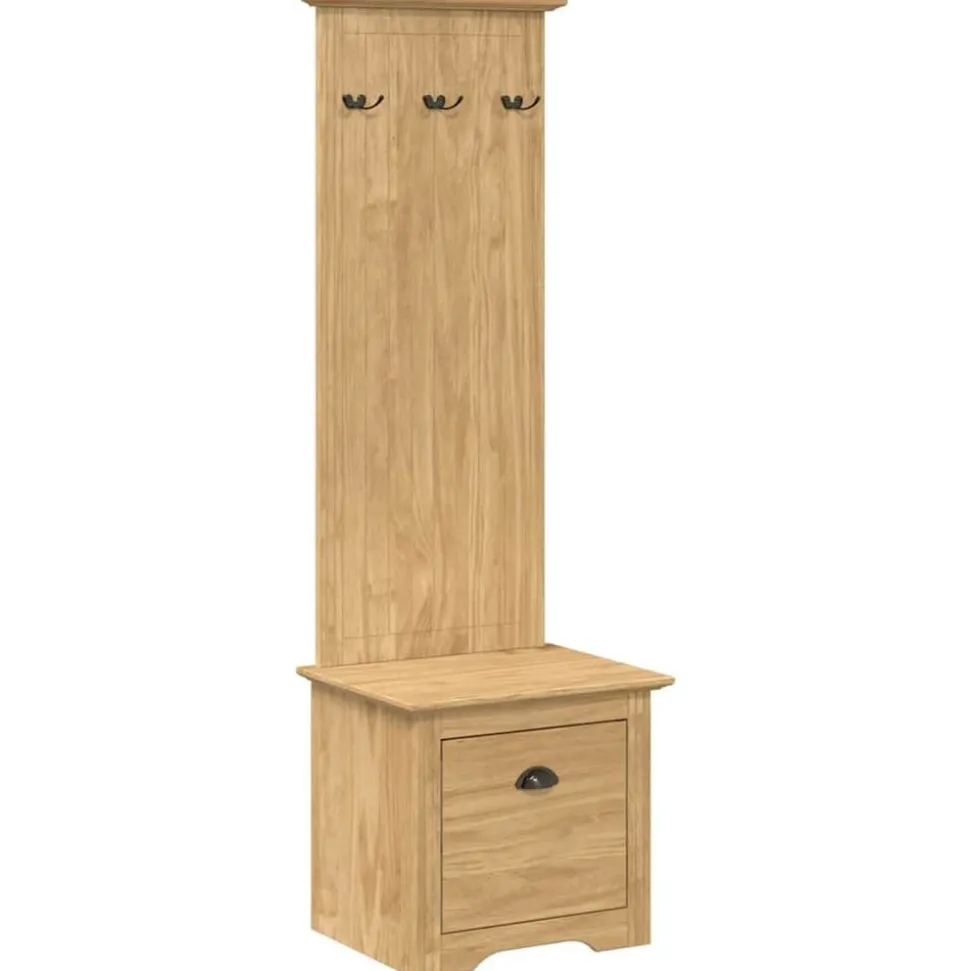 vidaXL hal kast BODO Honingbruin 50 x 40 x 156,7 cm Bewerkt hout