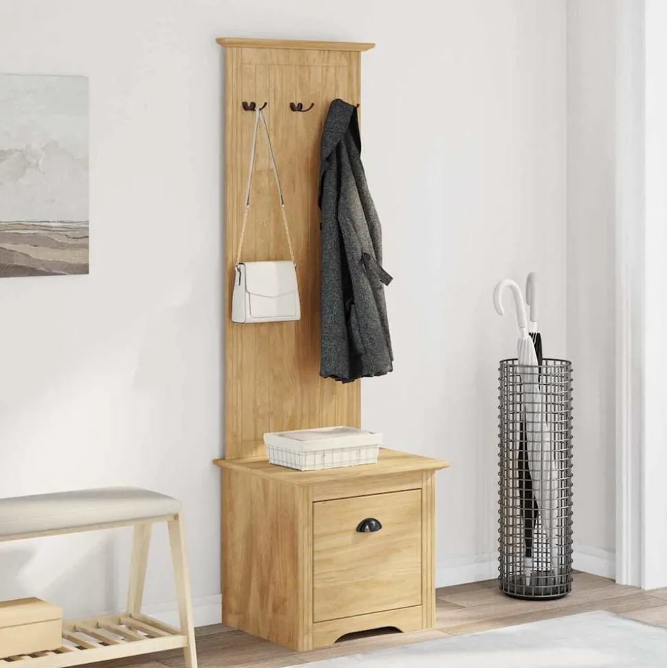 vidaXL hal kast BODO Honingbruin 50 x 40 x 156,7 cm Bewerkt hout