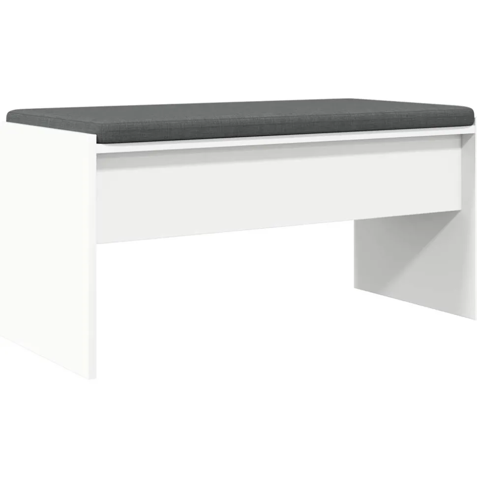 vidaXL Halbank met kussen Wit 80 x 38 x 46 cm