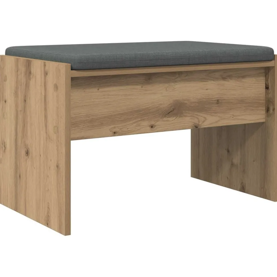 vidaXL Halbank met kussen Artisan Eiken 63 x 38 x 40 cm