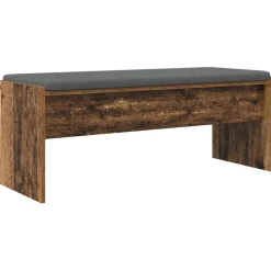 vidaXL Halbank met kussen Oudhout 103 x 38 x 40 cm