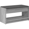vidaXL Halbank met kussen met plank Grijze Sonoma 83 x 38 x 45 cm