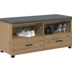 vidaXL Halbank met kussen met lade Artisan Eik 100 x 38 x 46 cm