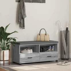 vidaXL Halbank met kussen met lade Grijze Sonoma 100 x 38 x 46 cm