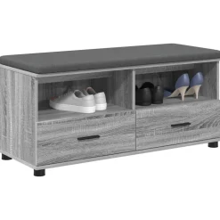 vidaXL Halbank met kussen met lade Grijze Sonoma 100 x 38 x 46 cm