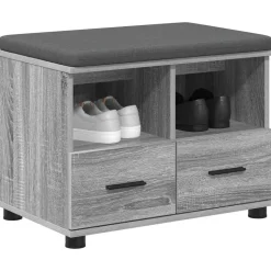 vidaXL Halbank met kussen met lade Grijze Sonoma 60 x 38 x 46 cm