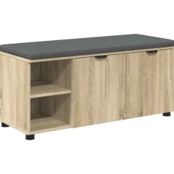 vidaXL Halbank met kussen met plank Sonoma Eiken 100 x 38 x 46 cm