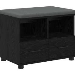 vidaXL Halbank met kussen met lade Zwarte Eik 60 x 38 x 46 cm