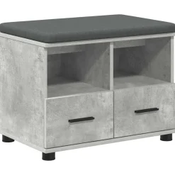 vidaXL Halbank met kussen met lade Beton Grijs 60 x 38 x 46 cm