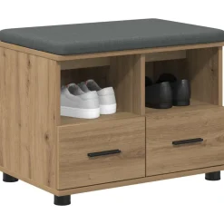 vidaXL Halbank met kussen met lade Artisan Eik 60 x 38 x 46 cm
