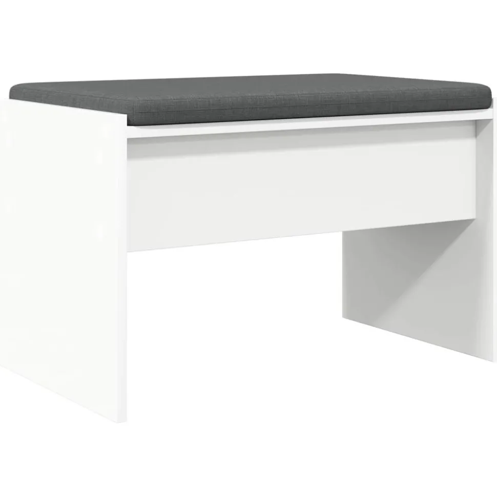 vidaXL Halbank met kussen Wit 63 x 38 x 40 cm