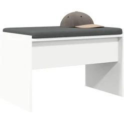 vidaXL Halbank met kussen Wit 63 x 38 x 40 cm